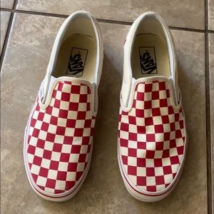 red checkered vans worn twice